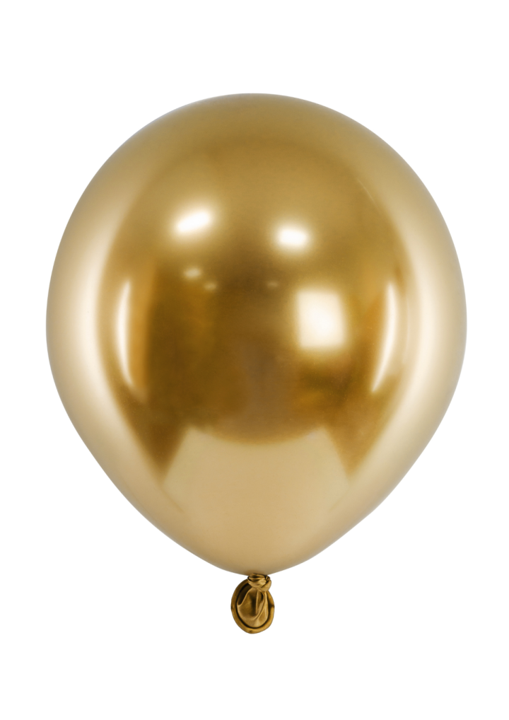 Balon lateksowy złoty chrom chromowany 30cm